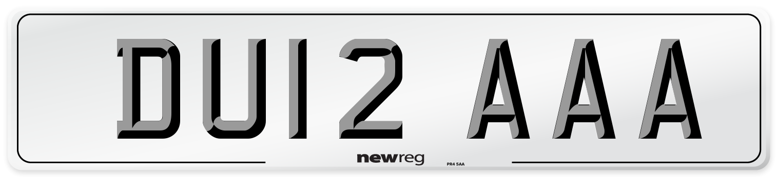 DU12 AAA Number Plate from New Reg